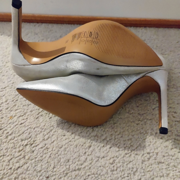 H&M Silver Metallic Leather Heels - Picture 6 of 8